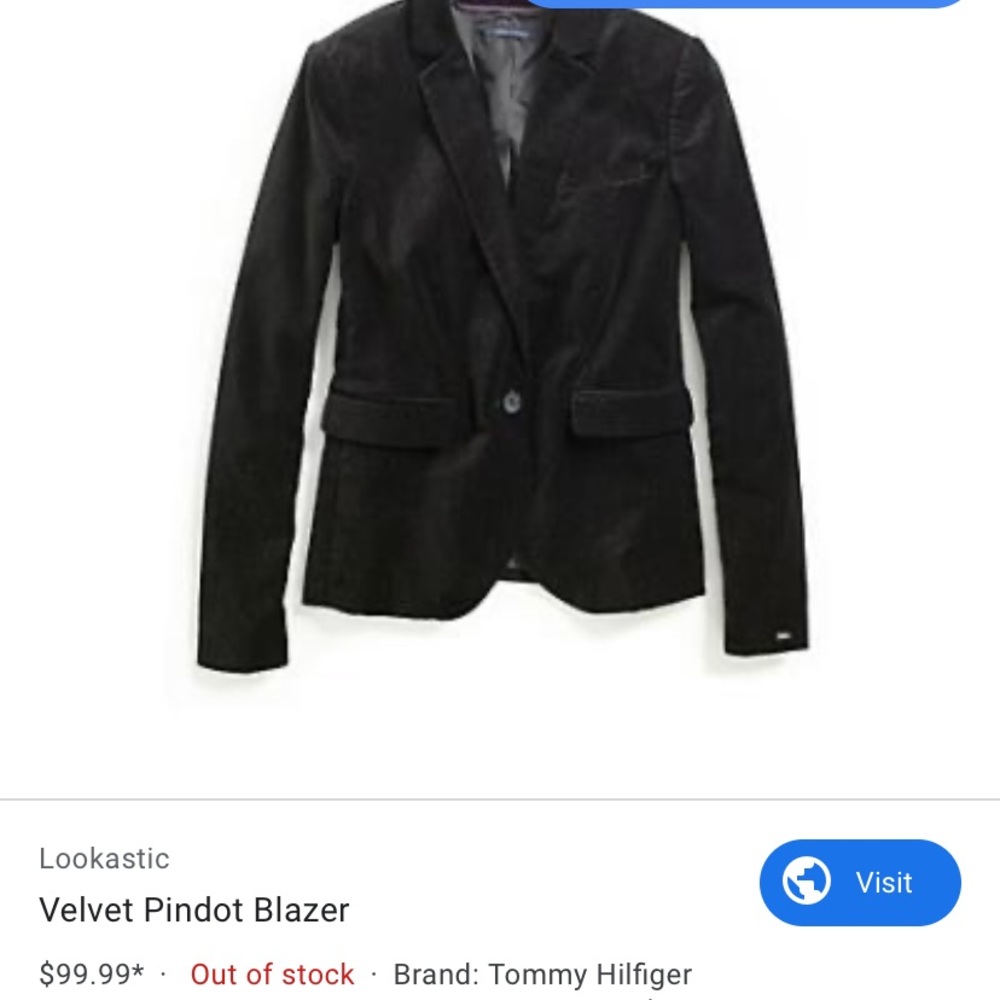 Black velvet Tommy blazer - Picture 4 of 4